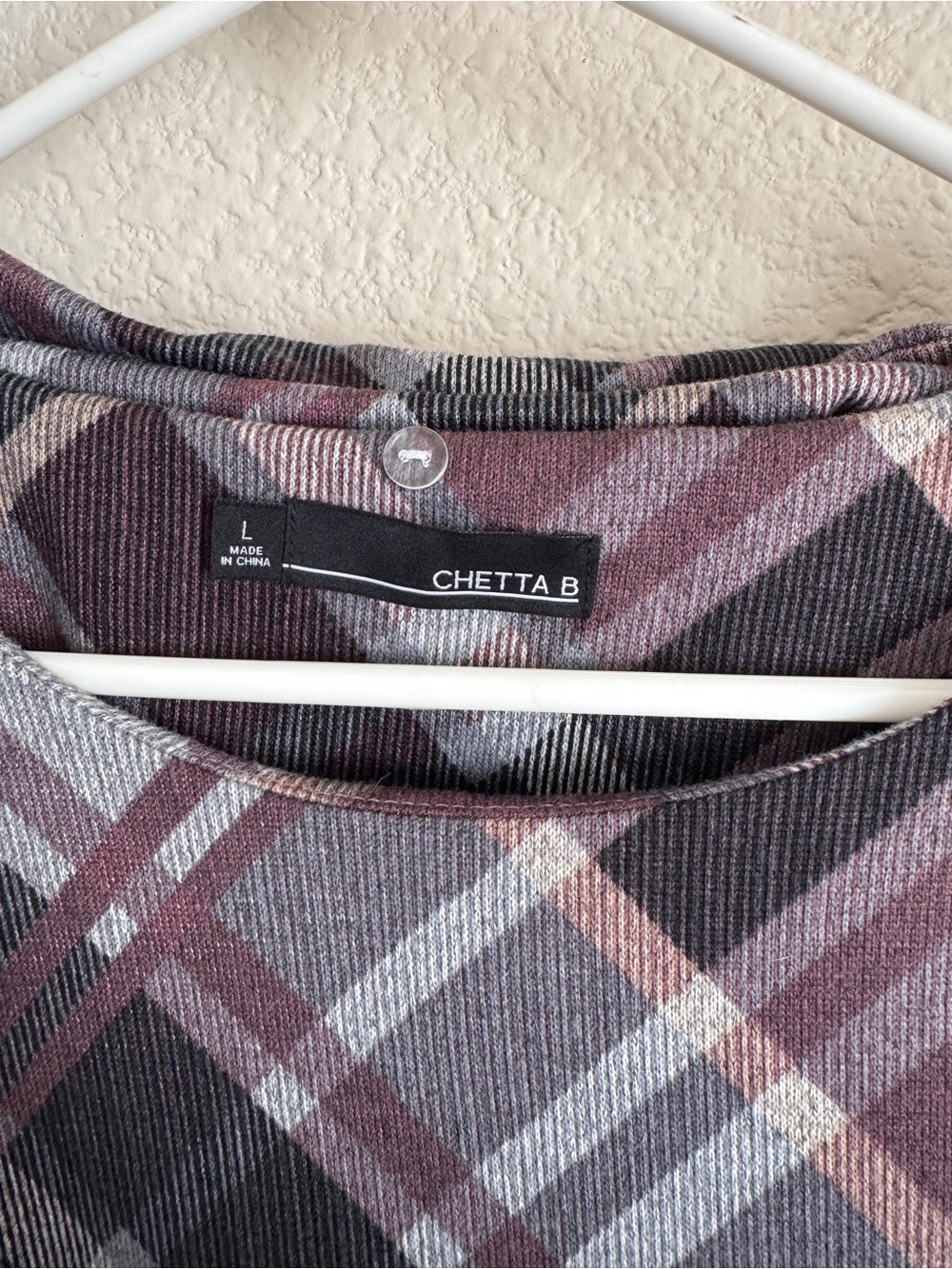 Chetta B Plaid Dress with matching scarf - Picture 4 of 5